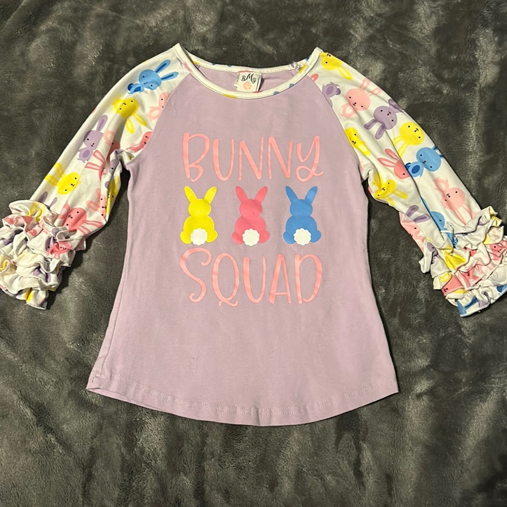 Boutique BMG Bunny Squad Easter long sleeve T-shirt size 4